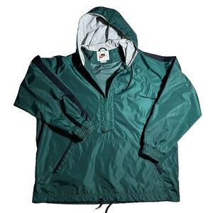 Vintage 90s Nike Green Windbreaker Jacket with Hoodie Size XL Nike Tags brand